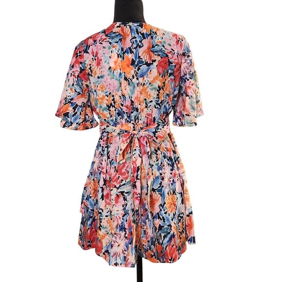 UMGEE Floral Romper with Tie Waist, Size Small - Picture 3 of 13